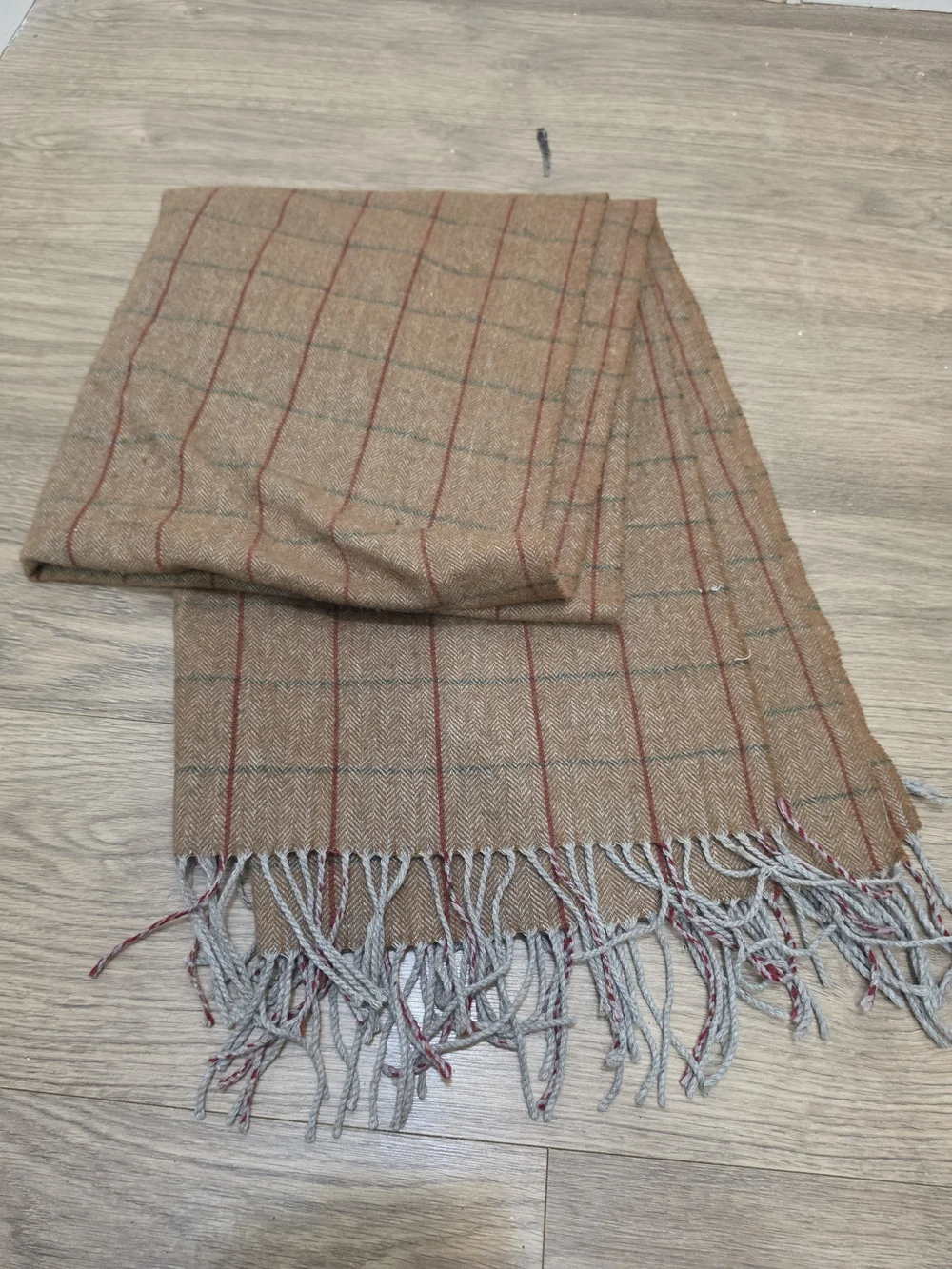 Brown Plaid Men's Scarf - Classic Checked Winter Accessory